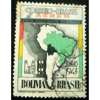 Imagem similar à do selo postal Aéreo do Brasil de 1947 Penaranda da Bolívia - A 47