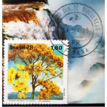 Cartão postal de 1978 Cataratas Foz do Iguaçu detalhe