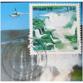 Cartão postal de 1978 Cataratas Foz do Iguaçu B detalhe