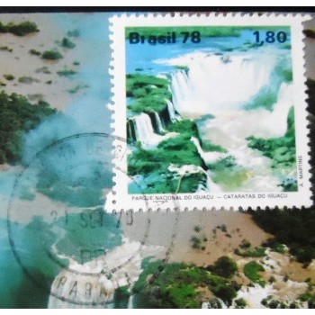 Cartão postal de 1978 Cataratas Foz do Iguaçu 65131 detalhe
