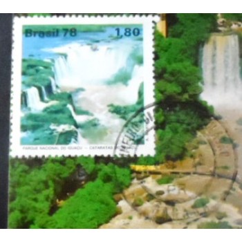 Cartão postal de 1978 Cataratas Foz do Iguaçu detalhe