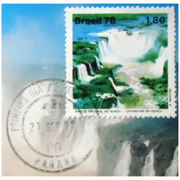 Cartão postal de 1978 Cataratas Foz do Iguaçu  detalhe