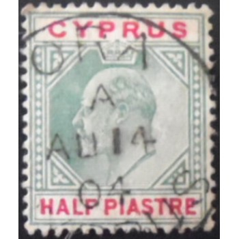 Imagem similar à do selo postal do Chipre de 1904 King Edward VII ½ U