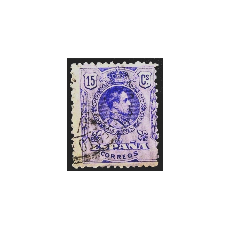 Selo postal da Espanha de 1909 King Alfonso XIII 15c