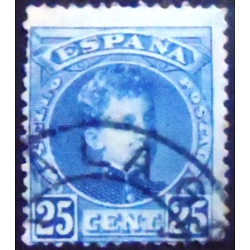 Imagem do selo postal da Espanha de 1901 King Alfonso XIII 25 U