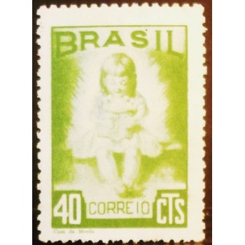 Imagem do selo postal do Brasil de 1948 Campanha Nacional da Criança M