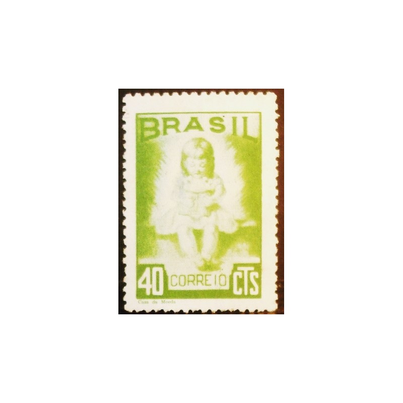 Imagem do selo postal do Brasil de 1948 Campanha Nacional da Criança M