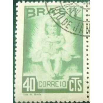 Imagem do selo postal do Brasil de 1948 Campanha Nacional da Criança MCC