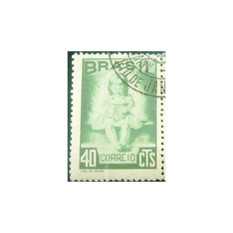 Imagem do selo postal do Brasil de 1948 Campanha Nacional da Criança MCC