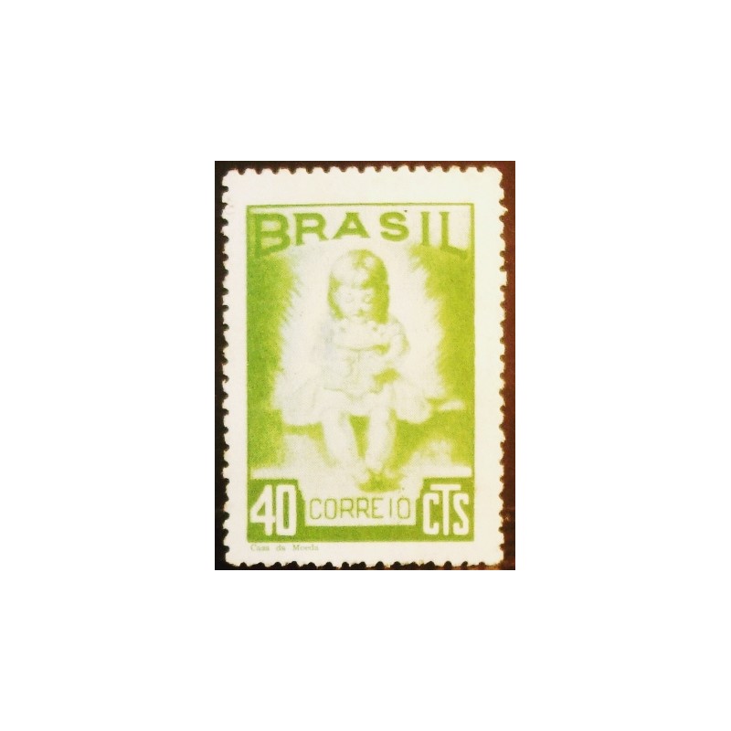 Imagem do selo postal do Brasil de 1948 Campanha Nacional da Criança N