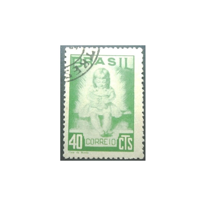 Imagem do selo postal do Brasil de 1948 Cam panha Nacional da Criança U