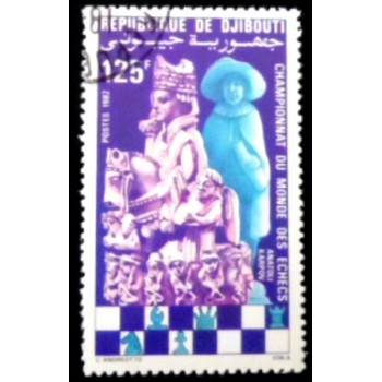 Selo postal do Djibouti de 1982 Ivory Bishop