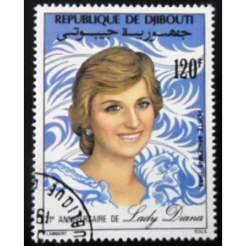 Selo postal do Djibouti de 1982 Princess Diana 120