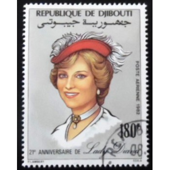 Selo postal do Djibouti de 1982 Princess Diana 180