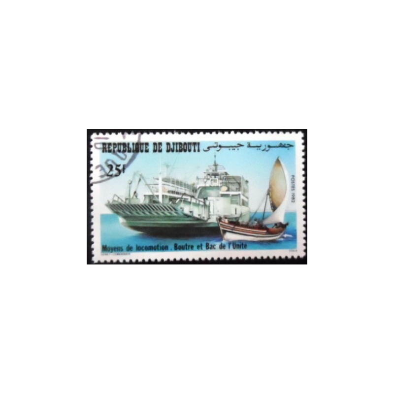 Selo postal do Djibouti de 1982 Dhow and ferry