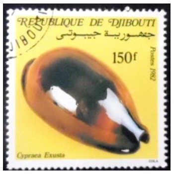 Selo postal do Djibouti de 1982 Burnt Cowry