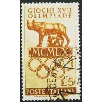 Imagem similar à do selo postal da Itália de 1960 Games Emblem