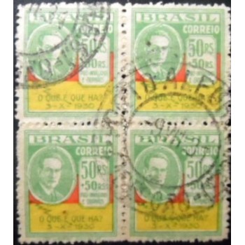 Quadra de selos postais do Brasil de 1931 Osvaldo Aranha