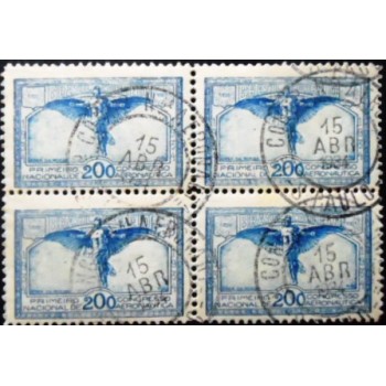 Quadra de selos do Brasil de 1934 Congresso de Aeronáutica