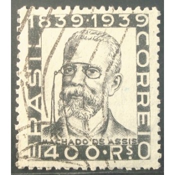 Imagem similar à do selo postal do Brasil de 1940 Machado de Assis U