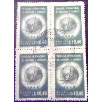 Imagem da quadra de selos postais de 1948 Exposição de Quitandinha NCC