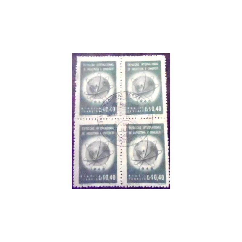 Imagem da quadra de selos postais de 1948 Exposição de Quitandinha NCC
