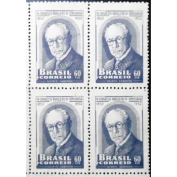 Quadra de selos postais do Brasil de 1952 Licinio Athanasio Cardoso N