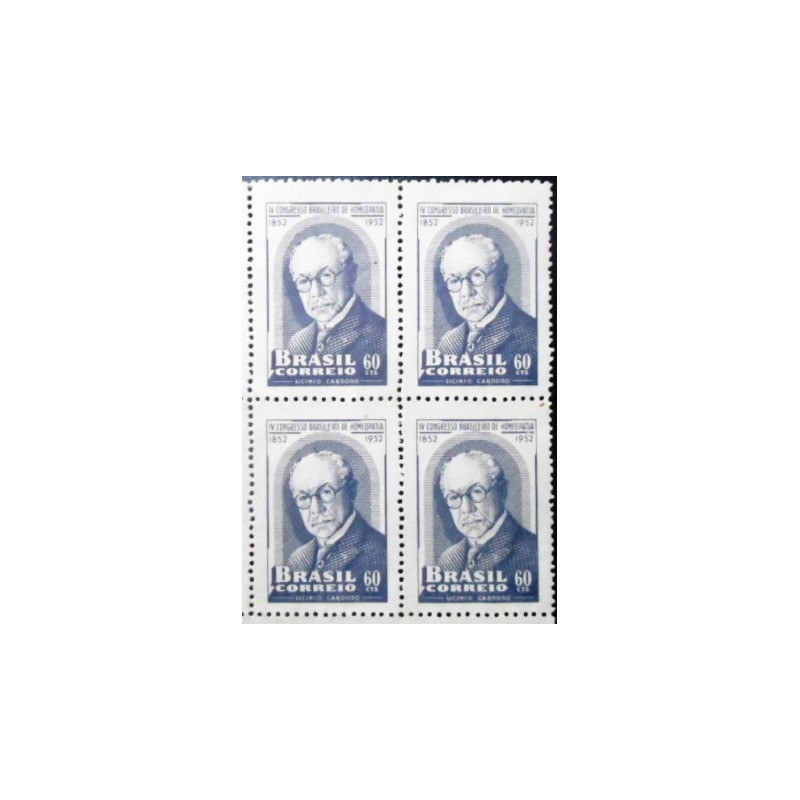 Quadra de selos postais do Brasil de 1952 Licinio Athanasio Cardoso N