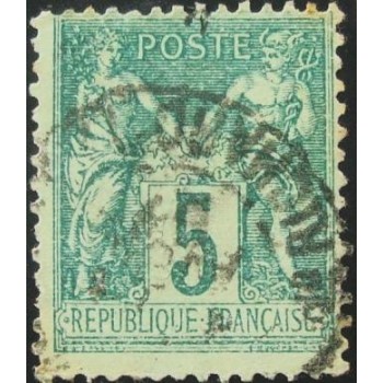 Selo postal da França de 1876 Peace and commerce 5