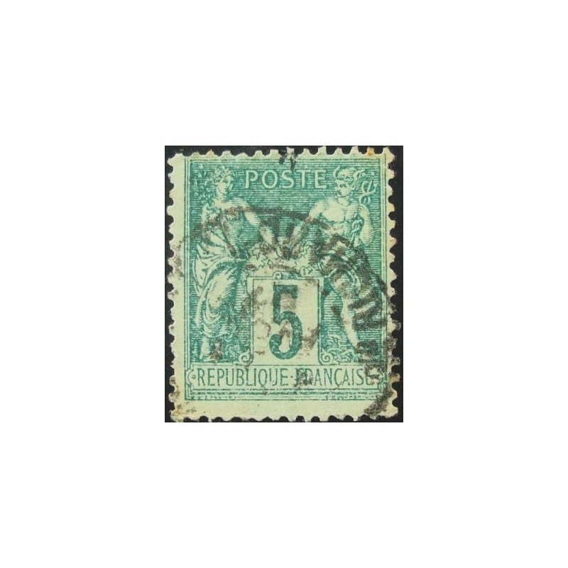 Selo postal da França de 1876 Peace and commerce 5
