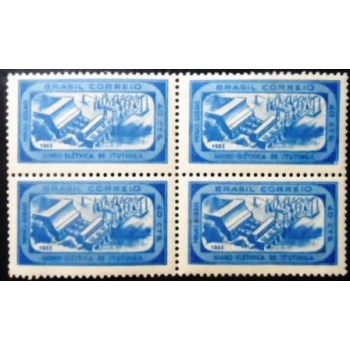 Quadra de selos postais de 1955 Usina de Itutinga N