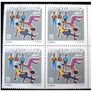 Quadra de selos postais do Brasil de 1972 Capoeira M
