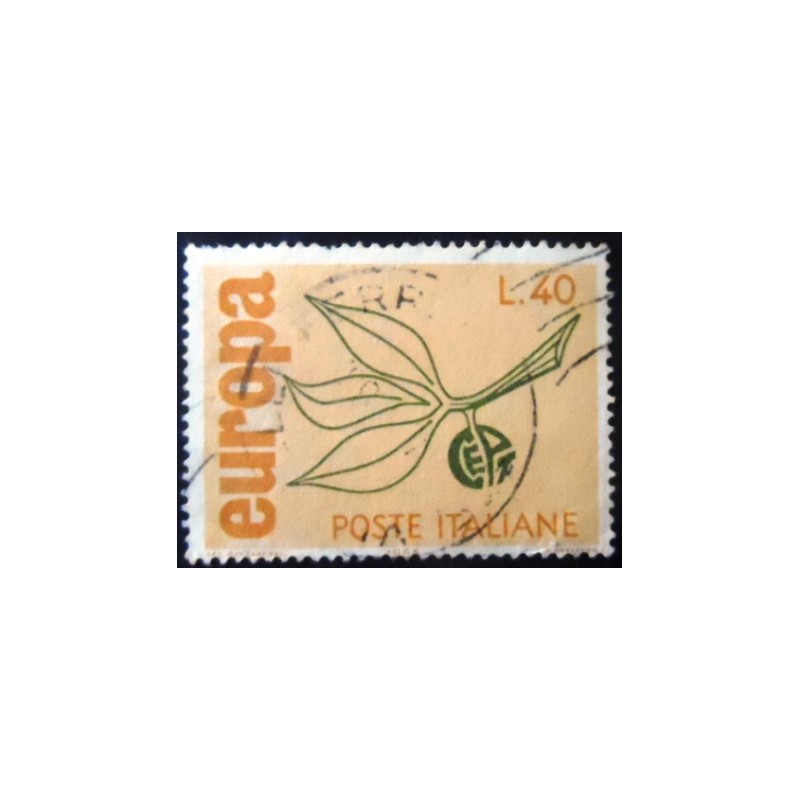 Imagem similar à do selo postal da Itália de 1965 Europa Sprig 40