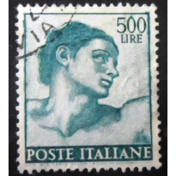 Selo postal da Itália de 1961 Head of Adam D