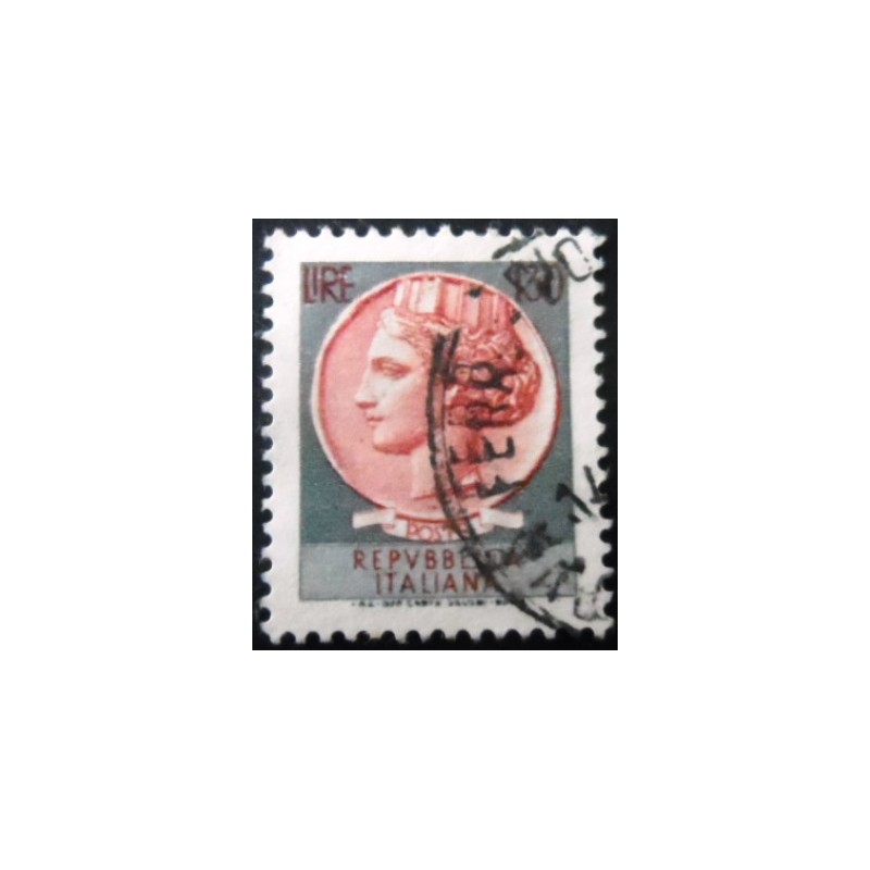 Selo postal da Itália de 1968 Coin of Syracuse