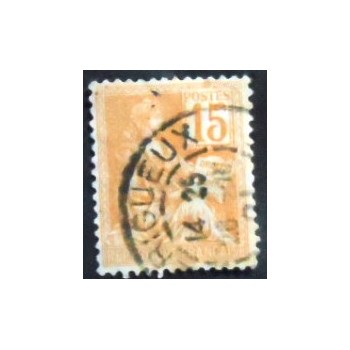 Selo postal da França de 1900 Type Mouchon 15 U