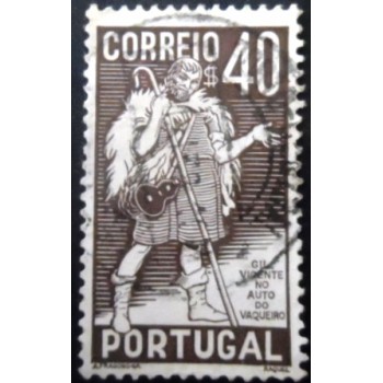 Selo postal de Portugal de 1937 Gil Vicente 40