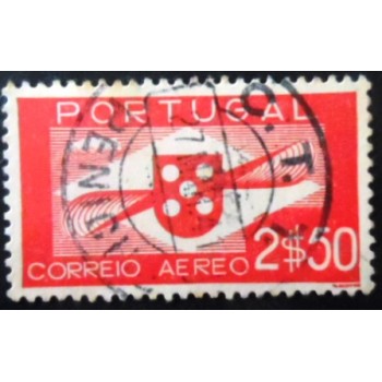 Selo postal de Portugal de 1936 Shield and Propeller 2,50