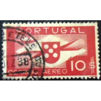 Selo postal de Portugal de 1936 Shield and Propeller 10