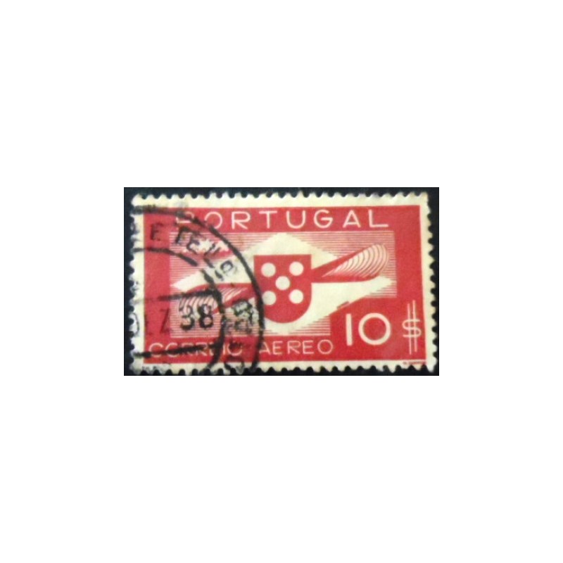 Selo postal de Portugal de 1936 Shield and Propeller 10