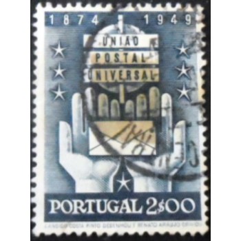 Selo postal de Portugal de 1949 Hands with Letter 2