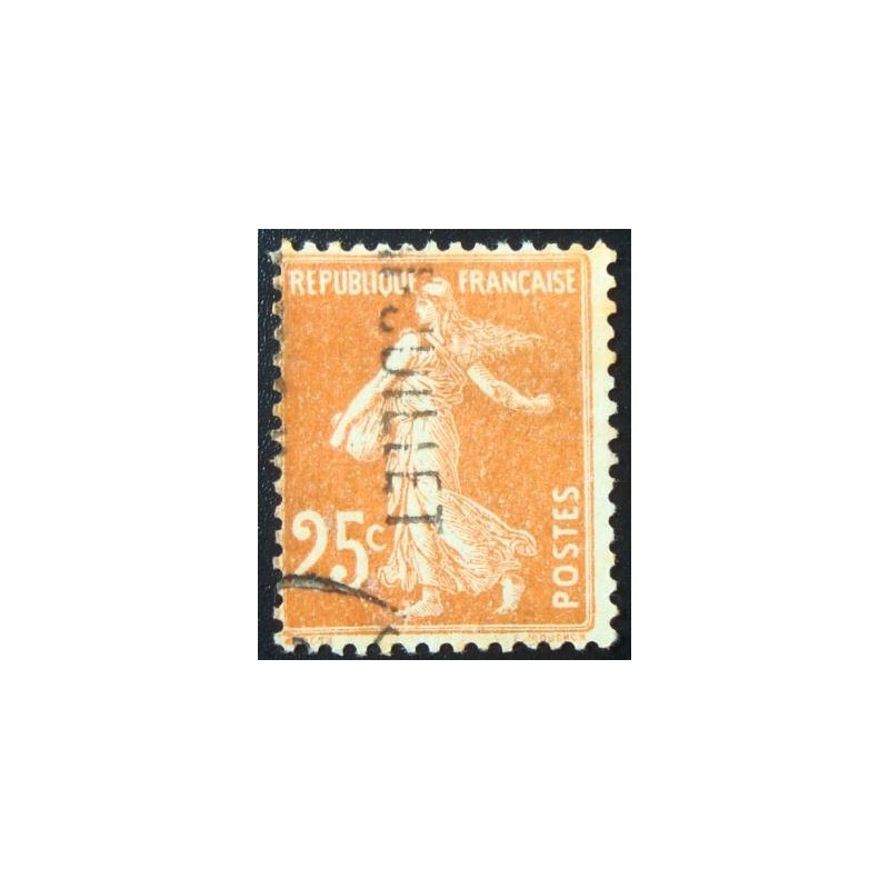 Selo postal da França de 1927 Semeuse fond plein 25c