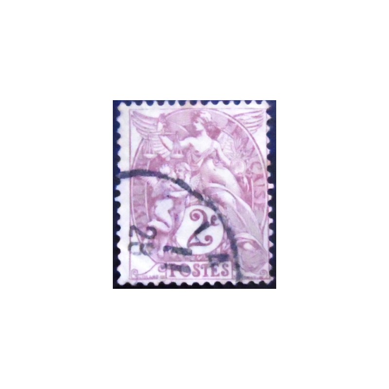Selo postal da França de 1900 Allegorical Type Blanc 2