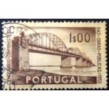 Selo postal de Portugal de 1952 Marshal Carmona Bridge U