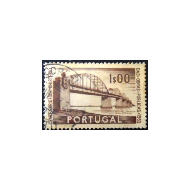 Selo postal de Portugal de 1952 Marshal Carmona Bridge U