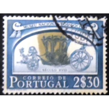 Selo postal de Portugal de 1952 Coach of Joses I 2,30