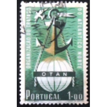 Selo postal de Portugal de 1952 Globe and Anchor 1