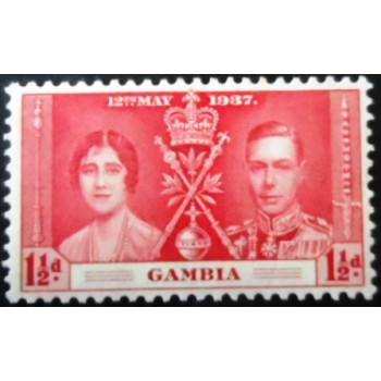 Selo postal da Gâmbia de 1937 - King George VI and Queen Elizabeth 1½