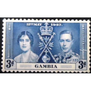 Selo postal da Gâmbia de 1937 King George VI and Queen Elizabeth 3