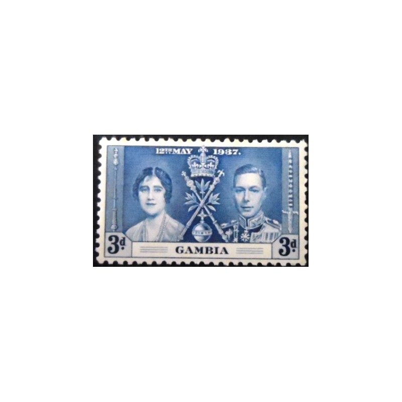 Selo postal da Gâmbia de 1937 King George VI and Queen Elizabeth 3